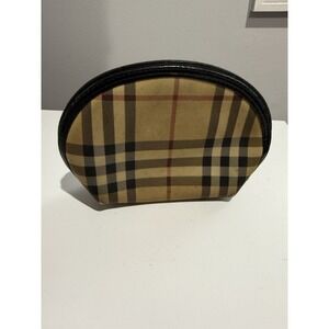 Burberry London Nova Check Netural Cosmetic‎ Bag Vanity Pouch  O